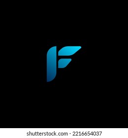 F elementos de plantilla de diseño de logotipo de letra. Logo de la letra digital abstracta moderna. Ilustración vectorial.