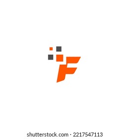 F elementos de plantilla de diseño de logotipo de letra. Logo de la letra digital abstracta moderna. Ilustración vectorial. Logo de la tecnología.Logo de la carta tecnológica.