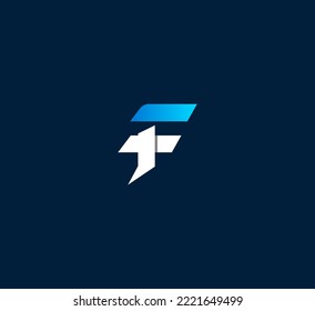 F elementos de plantilla de diseño de logotipo de letra. Logo de la letra digital abstracta moderna. Ilustración vectorial.