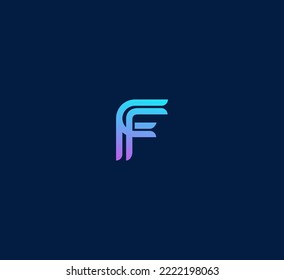 F letter logo design template elements. Modern abstract digital alphabet letter logo. Vector illustration. Technology letter logo.
