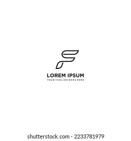 F letter logo design template
