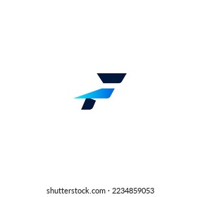 F letter logo design template elements. Modern abstract digital alphabet letter logo. Vector illustration.
