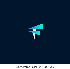 F letter logo design template elements. Modern abstract digital alphabet letter logo. Vector illustration.