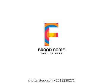 Monograma de modelo de design de logotipo de letra F