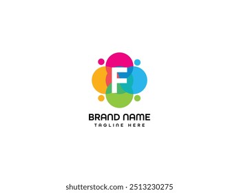 Monograma de modelo de design de logotipo de letra F