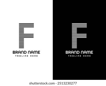 Monograma de modelo de design de logotipo de letra F