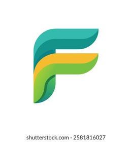 f letter logo design template 