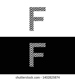 F Letter Logo Design Vector With Black and White 