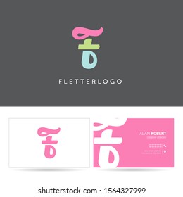 F letter logo design vector with Business card template