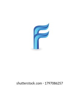 F diseño de logotipo de letra vectorial colorido logo moderno y elegante