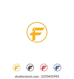 Plantilla vectorial de diseño de logotipo de letra F