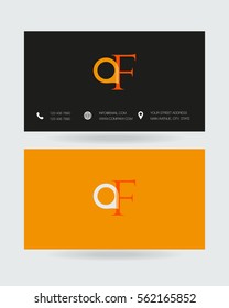 A & F Letter logo design vector element with Business card
