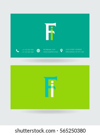 F & I Letter logo design vector element