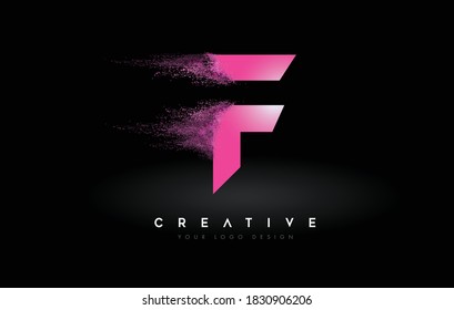 F Letter Logo Design with Vibrant Colorful Splash rounded shapes. Pink and Blue Orange abstract Design Letter Icon Vector Illustration.