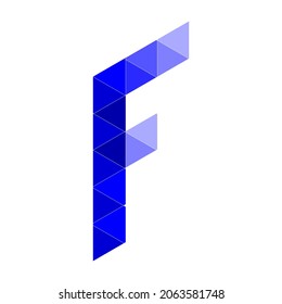 F letter logo design. White background. Blue colour combination. Lettermark