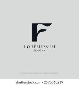  F letter logo elegant typography