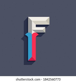 F letter logo in faceted old athletic style. You can use it in your sportswear identity, baseball emblem, victory posters, retro university design, and others. 