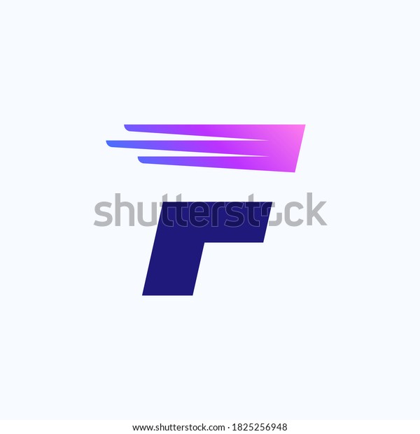 F\
letter logo with fast speed lines or wings. Corporate branding\
identity design template with vivid gradient. Can be used for\
delivery ads, technology poster, sport identity,\
etc.