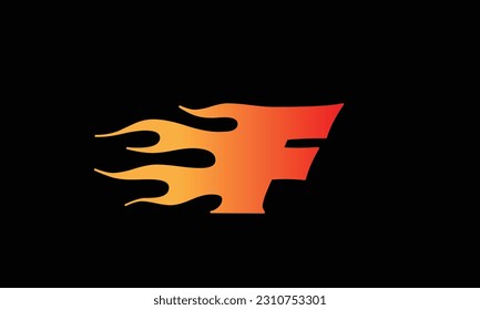 F letter logo, fire flames logo design.