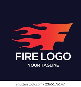 Logo de la letra F, diseño del logo de las llamas del fuego.