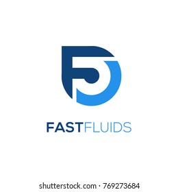 f letter logo. fluids logo designs