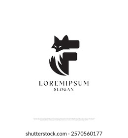  F letter logo Fox typography
