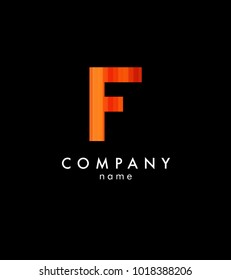 F letter logo geometric design template