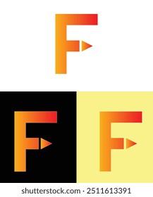  Logotipo de la letra F con el degradado, logotipo de F, Vector del diseño del logotipo de la letra F