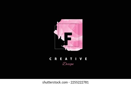 F letra logotipo de la plantilla de color de agua dibujada a mano para su marca. ilustración vectorial para diseño gráfico y logotipo