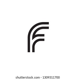 F letter logo. Letter F logo icon design template elements. Abstract letter F outline logo - Vector