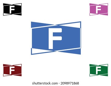 F logotipo de letra y plantilla de diseño de iconos