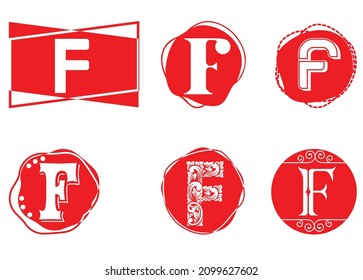 F letter logo and icon design template