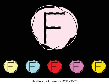 F letter logo and icon design template
