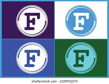 Logo de letra F y diseño de iconos