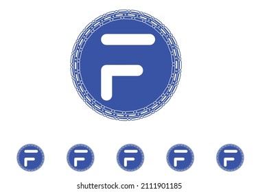 Logo de letra F y diseño de iconos