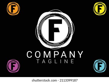 Logo de letra F y diseño de iconos