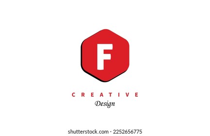 F letter logo icon design. Red color trendy modern vector design on white background.