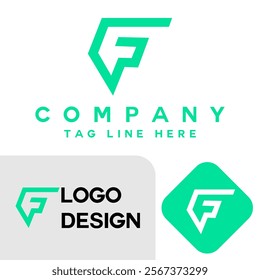 F Letter logo icon design elements
