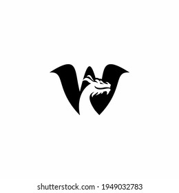 F Letter logo icon with dragon icon design vector illustration