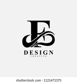 F letter logo icon with infinity wave. Creative monogram logo design. Modern icon design template.