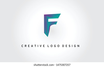 F Letter logo icon. Modern full color gradation Creative design vector