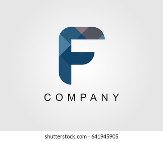 F Letter Logo Icon Mosaic Pattern Design template Element