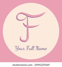 F letter logo for the initials of your name that starts with the letter F, especially for women with feminine colors.