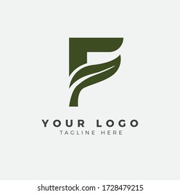 F Letter LOGO with leaf negative space logo simple and MODERN logo