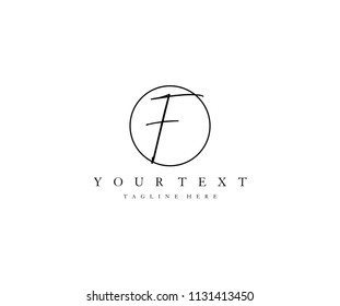 F Letter Logo Manual Elegant Minimalist Signature 