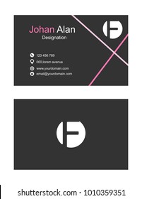 F Letter logo Minimal Corporate Business card