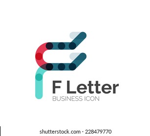 logotipo de letra F, diseño de línea mínima, icono de negocio