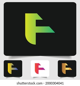 F letter logo modern abstract gradient design