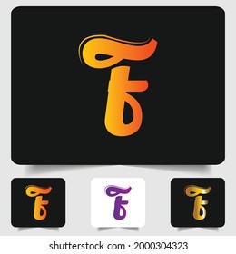F logotipo de letra diseño de gradiente abstracto moderno
