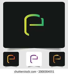 F logotipo de letra diseño de gradiente abstracto moderno